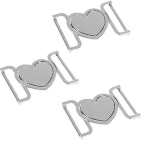 Ciieeo 3Pcs Heart- shaped Metal Roller Buckles Heart- Shaped Turn Clasp Metal Decorative Buckle Metal Buckle Heart-