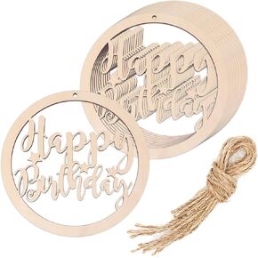 12pcs عيد ميلاد سعيد الخشب DIY قواطع الفراغات الخشبية عيد ميلاد سعيد جولة على شكل حلي معلقة مع حفرة الحبال Hempt العلامات الخشبية لدش الطفل ديكورات حفلة عيد ميلاد الطفل in Kuwait