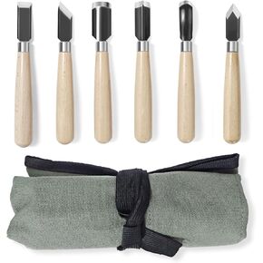 Wood Carving Tools Set - Chisel Set with Canvas Case, Carving Chisels Set Woodworking for Adults, Wood Whittling Knives Tools Set for Beginners, Hobbyists and Professionals