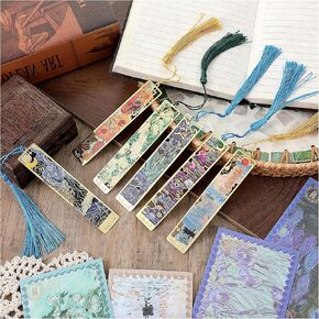 6 أجهزة كمبيوتر مرجعية للمعادن مع شرابات ، مرجعية لفان جوخ للزيت المرجعية الذهبية جوفاء المرجعية الهدايا العاشق للنساء علامات الكتب الجمالية للكتاب للقراءات النساء رجال يخزنون المواد in Kuwait