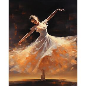 QACEYID DIY Oil Painting by Numbers for Adults, Ballerina Woman, Beginner DIY Oil Painting Kit Gift for Bedroom Living Room Decor, 40x50cm