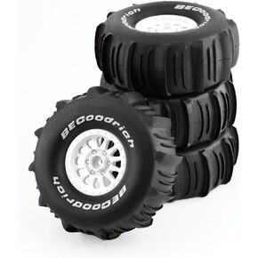 1/7 1/8 RC Short Course Truck Car Tires and Wheels Rims 17mm Hex Snow Sand Buggy Desert Tyres for 1:7 Or 1:8 Scale RC Off Road Truck Car TRAXXAS UDR 85086-4 ARRMA YK4072 DF7 4Pcs (B Black)