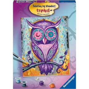 Ravensburger Dreamy Owl Paint by Numbers Kit for Children - Painting Arts and Crafts for Kids Age 12 Years Up, Purple