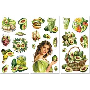 Rub on Transfer Decal Dinnerware for Furniture Craft Kitchen Refrigerator Cooking Bench Restaurant Decor 6"x12", 3Pcs Waterproof UV DTF Transfer Sticker for Glass Porcelain Wood Plastic