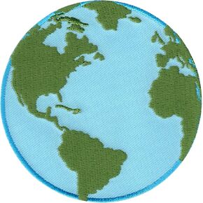 Earth Patch Planet Globe, Iron On/Sew On - Appliques for Kids Baby