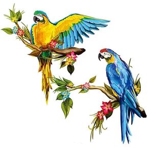Patches Parrot Bird Heat Transfers Iron On Patches for Jeans T-Shirt Coat Pant Dress DIY Craft Sticker Applications for Clothes Decorative(L) Sewing