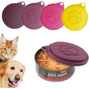 6PCS Bright Color Dog Food Lids for Canned Food, Plastic- Reusable Lids for Cans/ Pet Food Covers for Pet Food Storage, Cute Cat Food Cover Lids/ Dog Food Can Covers Lids for Saving Food, Pet Can Lids