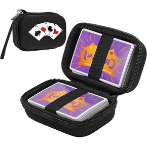 Hard Portability Playing Card Travel Case Compatible with Set Enterprises FiveCrowns card game,Protective Case Organizer.(Notincluding Cards)(black)