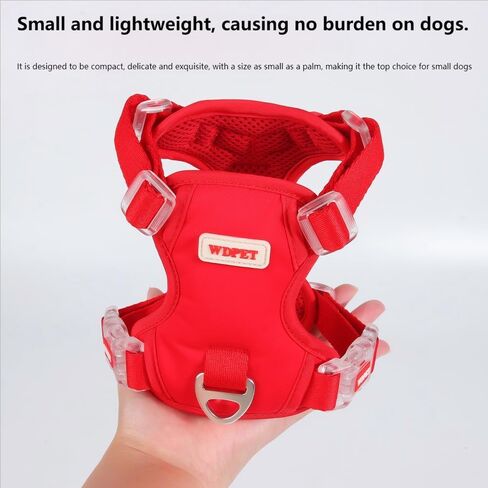No Pull Dog Harness for Small Medium Dogs, Puppy Harness & Anti-Twist Leash Set, Adjustable & Padded, Puppy Harness with 2 Ultra-light Aluminum Alloy Leash Clips (Red, Large) in Saudi Arabia