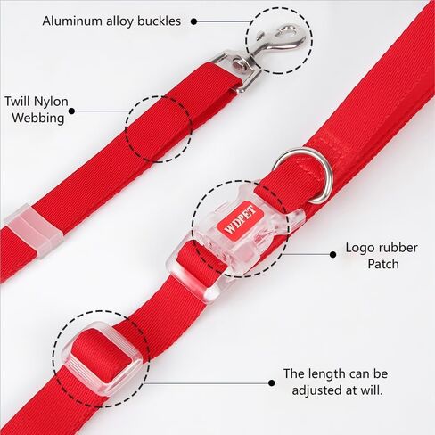 No Pull Dog Harness for Small Medium Dogs, Puppy Harness & Anti-Twist Leash Set, Adjustable & Padded, Puppy Harness with 2 Ultra-light Aluminum Alloy Leash Clips (Red, Large) in Saudi Arabia