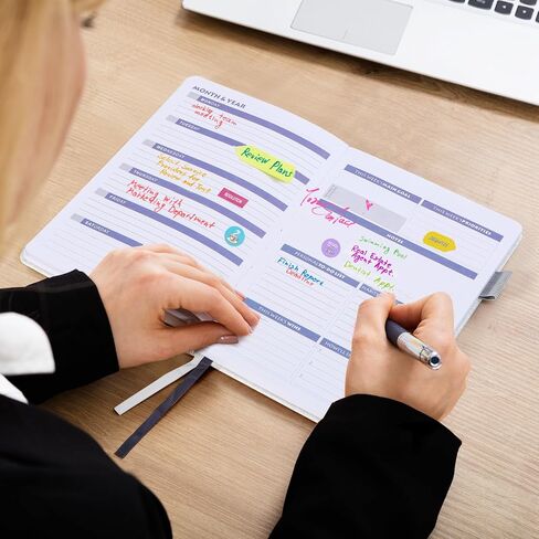 Toplive غير مؤرخ أسبوعي المخطط 2025 مع ملصقات مخطط ، ومخطط بريق PU اللطيف ، ومجلة A5 Agenda مع الأهداف ومتعقب العادة ، منظم مخطط ADHD ، Glitter Silver in Kuwait