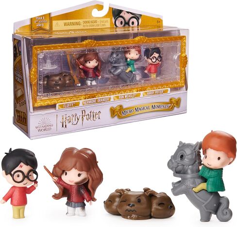 Wizarding World Harry Potter, Micro Magical Moments Scene Gift Set with Exclusive Harry, Hermione, Ron, Fluffy Action Figures & Case, Kids Toys in Saudi Arabia
