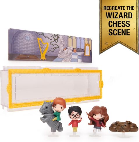 Wizarding World Harry Potter, Micro Magical Moments Scene Gift Set with Exclusive Harry, Hermione, Ron, Fluffy Action Figures & Case, Kids Toys in Saudi Arabia