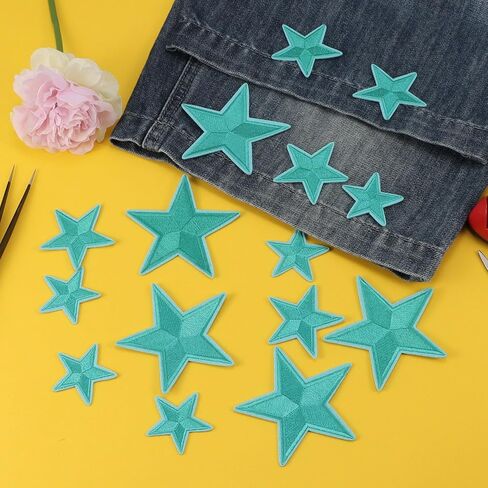 15PCS Star Iron on Patches, Embroidered Repair Patch, Star Sew On/Iron On Patch Applique for Clothes, Dress, Hat, Jeans, Backpacks, Jackets, DIY Accessories (White) in Saudi Arabia