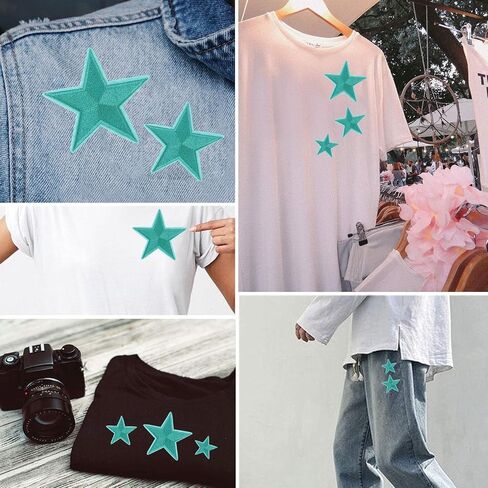 15PCS Star Iron on Patches, Embroidered Repair Patch, Star Sew On/Iron On Patch Applique for Clothes, Dress, Hat, Jeans, Backpacks, Jackets, DIY Accessories (White) in Saudi Arabia