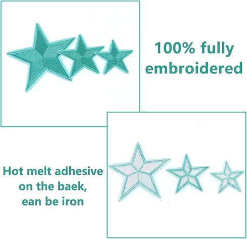 15PCS Star Iron on Patches, Embroidered Repair Patch, Star Sew On/Iron On Patch Applique for Clothes, Dress, Hat, Jeans, Backpacks, Jackets, DIY Accessories (White) in Saudi Arabia