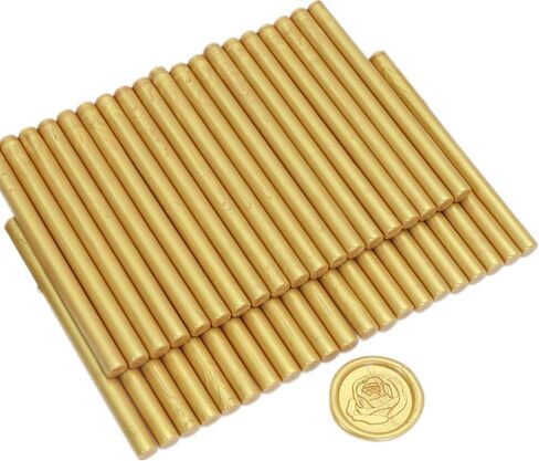 Wax Seal Sticks Light Gold, WAXNAGO 40 pcs Glue Gun Wax Sealing Sticks for Wax Seal Stamp, Mini Wax Gun Sticks for 0.28 Glue Gun, Wedding Sealing Wax Sticks (Light Gold) in Saudi Arabia