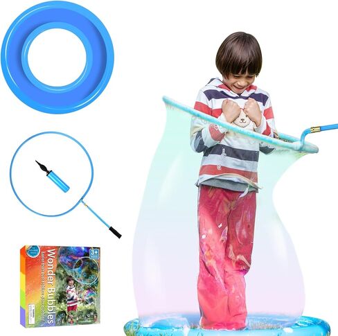 Large Bubble Wands Kit with 12 oz Concentrated Bubble Solution for Huge Bubble Wand, Bubble Wands Large Toys Bubbles for Kids Outside (Giant Bubble Wand Set+Matching Bubble Solution) in Saudi Arabia
