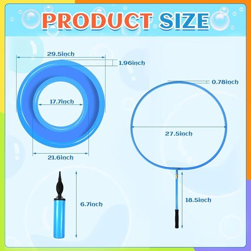 Large Bubble Wands Kit with 12 oz Concentrated Bubble Solution for Huge Bubble Wand, Bubble Wands Large Toys Bubbles for Kids Outside (Giant Bubble Wand Set+Matching Bubble Solution) in Saudi Arabia