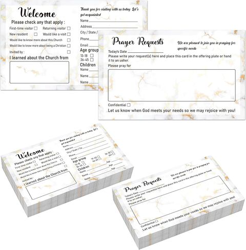 180 Pieces Church Visitor Cards Bulk Marble Decorative Prayer Request and Welcome Postcard for Greeting 3 X 5 Inches in Saudi Arabia