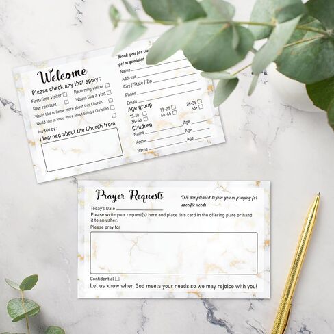 180 Pieces Church Visitor Cards Bulk Marble Decorative Prayer Request and Welcome Postcard for Greeting 3 X 5 Inches in Saudi Arabia