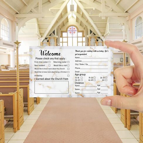 180 Pieces Church Visitor Cards Bulk Marble Decorative Prayer Request and Welcome Postcard for Greeting 3 X 5 Inches in Saudi Arabia