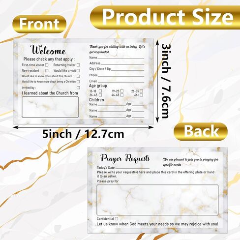 180 Pieces Church Visitor Cards Bulk Marble Decorative Prayer Request and Welcome Postcard for Greeting 3 X 5 Inches in Saudi Arabia