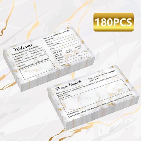 180 Pieces Church Visitor Cards Bulk Marble Decorative Prayer Request and Welcome Postcard for Greeting 3 X 5 Inches in Saudi Arabia