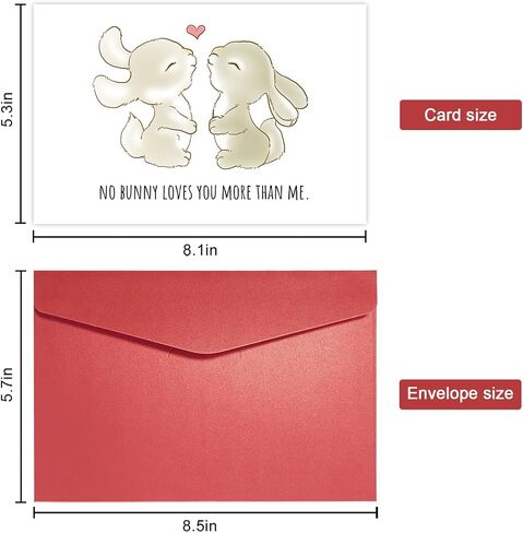 Funny Animal Pun Easter Card for Wife Husband Girlfriend Boyfriend, Cute birthday Card for Daughter Son, Love card, No Bunny Loves You More Than Me in Kuwait
