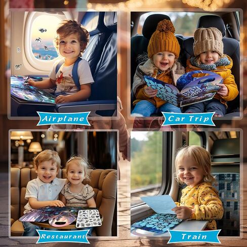 Reusable Sticker Books for Kids 2-4, Mecha Dinosaurs Jelly Stickers for Toddlers Boys Girls Road Trip Airplane Train Travel Essentials Toy Quiet Busy Book Preschool Learning Activities in Saudi Arabia