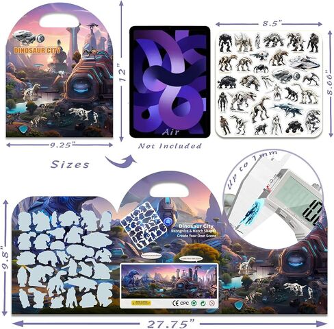Reusable Sticker Books for Kids 2-4, Mecha Dinosaurs Jelly Stickers for Toddlers Boys Girls Road Trip Airplane Train Travel Essentials Toy Quiet Busy Book Preschool Learning Activities in Saudi Arabia