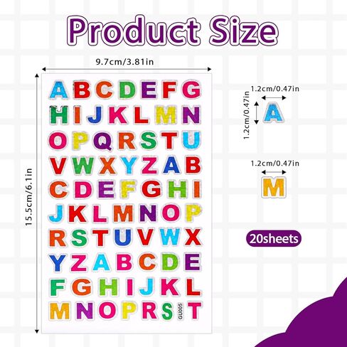 1400 قطعة ملصقات أبجدية ملونة 20 ورقة ملونة ملصقات رأس المال ملصقات ملصقات ملصقات لامعة ملصقات لامعة لزجاجة المياه بطاقات المعايدة لخلاصات الفنون والحرفية لوازم الحرف in Kuwait