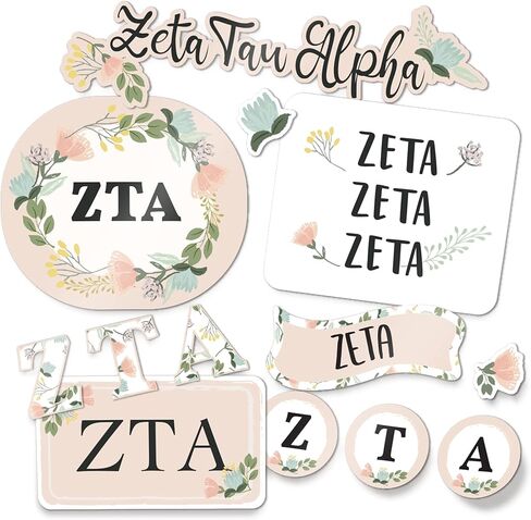 Desert Cactus Zeta Tau Alpha Sticker Classic Floral Decal Laptop Water Bottle Car (Sheet C. Floral) in Saudi Arabia