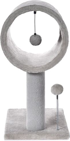 Cat Craft Scratfer Post 20.5 "Cat Tree with Tunnel Carpet Cat Tower Tower Tree Tree Tree مع كرة معلقة للقطات الداخلية والرمادية in Kuwait