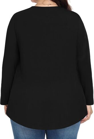 Womens Plus Size Tops Long Sleeve Shirts Fall Tunic Loose Fit Blouses with Leggings 1X-5X in Saudi Arabia