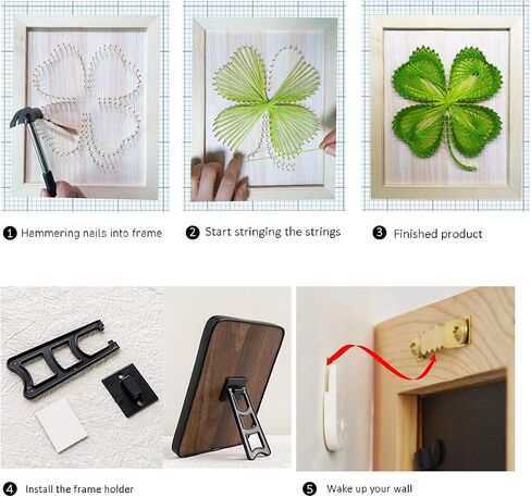 youfu diy string art kit للبالغين ، والمراهقين ، والمبتدئين ، والأطفال. تشمل جميع الملحقات اللازمة والإطار ، مجموعة الحرف الكبار ، زخارف الجدار المنزلي هدية فريدة من نوعها (البرسيم المكون من أربع أوراق) in Kuwait