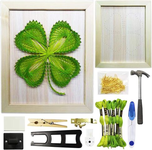 youfu diy string art kit للبالغين ، والمراهقين ، والمبتدئين ، والأطفال. تشمل جميع الملحقات اللازمة والإطار ، مجموعة الحرف الكبار ، زخارف الجدار المنزلي هدية فريدة من نوعها (البرسيم المكون من أربع أوراق) in Kuwait