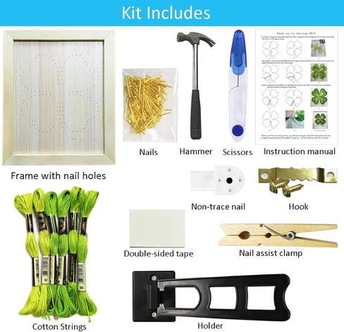 youfu diy string art kit للبالغين ، والمراهقين ، والمبتدئين ، والأطفال. تشمل جميع الملحقات اللازمة والإطار ، مجموعة الحرف الكبار ، زخارف الجدار المنزلي هدية فريدة من نوعها (البرسيم المكون من أربع أوراق) in Kuwait