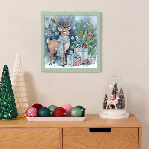 Diamond Art Painting Kits for Adults, 5D Special Shape Diamond Art Kits for Beginners, Crystal Rhinestones Diamond Painting for Home Wall Christmas Decoration Gift 12×12 inch, Grandma Christmas tree in Kuwait