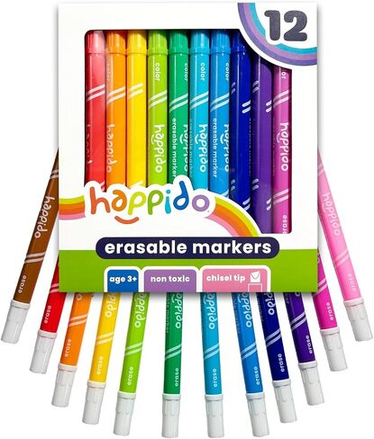 Double Sided Marker Sets for Kids Happido, Set of 36 Water Based Non Toxic Markers with Case, Great School Supplies, Art Supplies and Stationery Set in Saudi Arabia