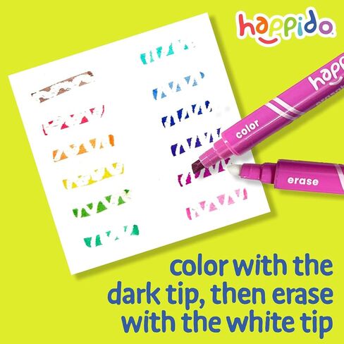 Double Sided Marker Sets for Kids Happido, Set of 36 Water Based Non Toxic Markers with Case, Great School Supplies, Art Supplies and Stationery Set in Saudi Arabia