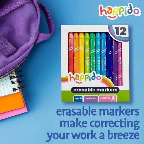 Double Sided Marker Sets for Kids Happido, Set of 36 Water Based Non Toxic Markers with Case, Great School Supplies, Art Supplies and Stationery Set in Saudi Arabia