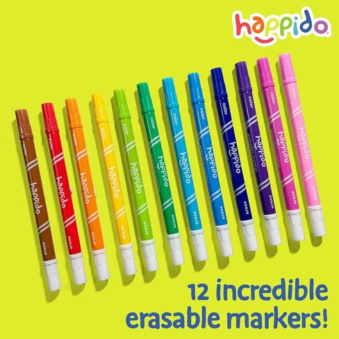 Double Sided Marker Sets for Kids Happido, Set of 36 Water Based Non Toxic Markers with Case, Great School Supplies, Art Supplies and Stationery Set in Saudi Arabia