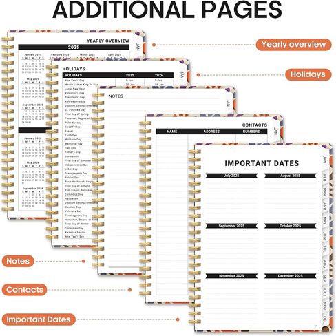 2025 Planner - مخطط أسبوعي وشهري ، يناير 2025 إلى ديسمبر 2025 ، كتاب مخطط تقويم Hardcover 2025 مع علامات تبويب شهرية ، جيب داخلي ، مثالي للودادة المدرسية المنزلية المكتبية - A5 (6.3 "× 8.5") ، حديقة مجردة in Kuwait