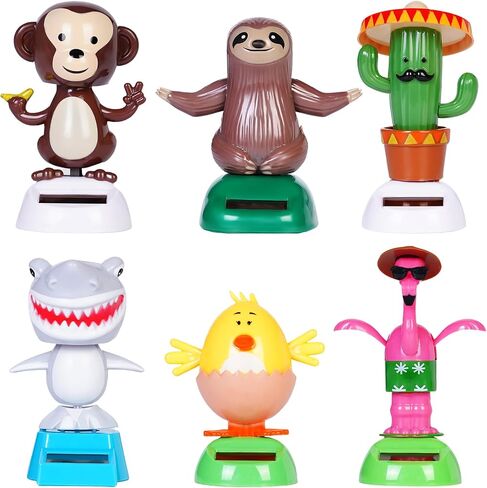 6 PCS Dancing Monkey Toy Solar Powered Dancing Animal Dolls يتأرجح الرسوم المتحركة الراقصة الراقصة النافذة Sun Casher Decor in Kuwait