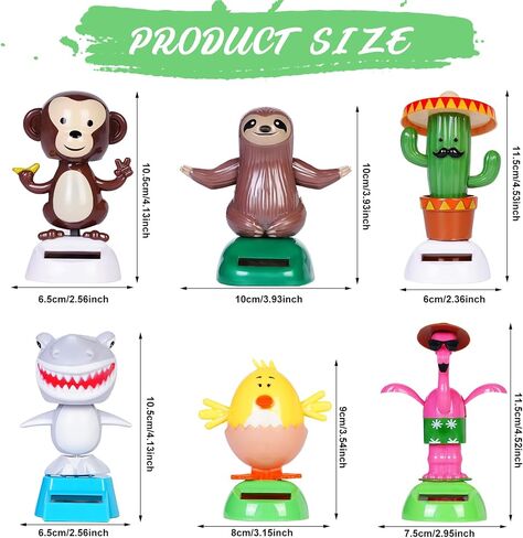 6 PCS Dancing Monkey Toy Solar Powered Dancing Animal Dolls يتأرجح الرسوم المتحركة الراقصة الراقصة النافذة Sun Casher Decor in Kuwait