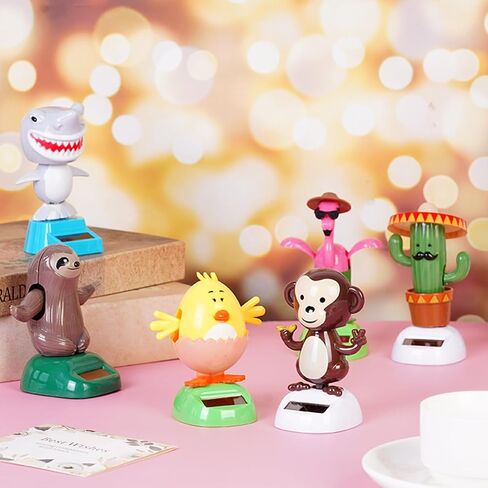 6 PCS Dancing Monkey Toy Solar Powered Dancing Animal Dolls يتأرجح الرسوم المتحركة الراقصة الراقصة النافذة Sun Casher Decor in Kuwait