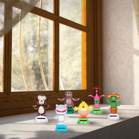 6 PCS Dancing Monkey Toy Solar Powered Dancing Animal Dolls يتأرجح الرسوم المتحركة الراقصة الراقصة النافذة Sun Casher Decor in Kuwait
