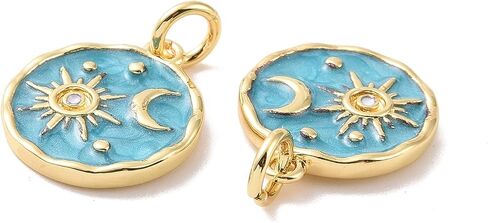 UR URLIFEHALL 10 Pcs Real 18K Gold Plated Charms Brass Heart Charms Hollow Heart Linking Rings with Jump Ring for DIY Earrings Necklace Bracelet Making in Saudi Arabia