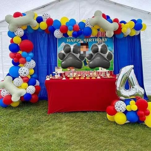 106pcs Birthday Balloons Garland Arch Kit 18/12/10/5 with Print Balloons for Party Birthday Decorations, Dog Party Supplies for Boys in Saudi Arabia